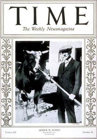 На обложке ТАЙМ 1928 года - Артур Каттен, спекулянт не раз являвшийся соперником Ливермора на бирже